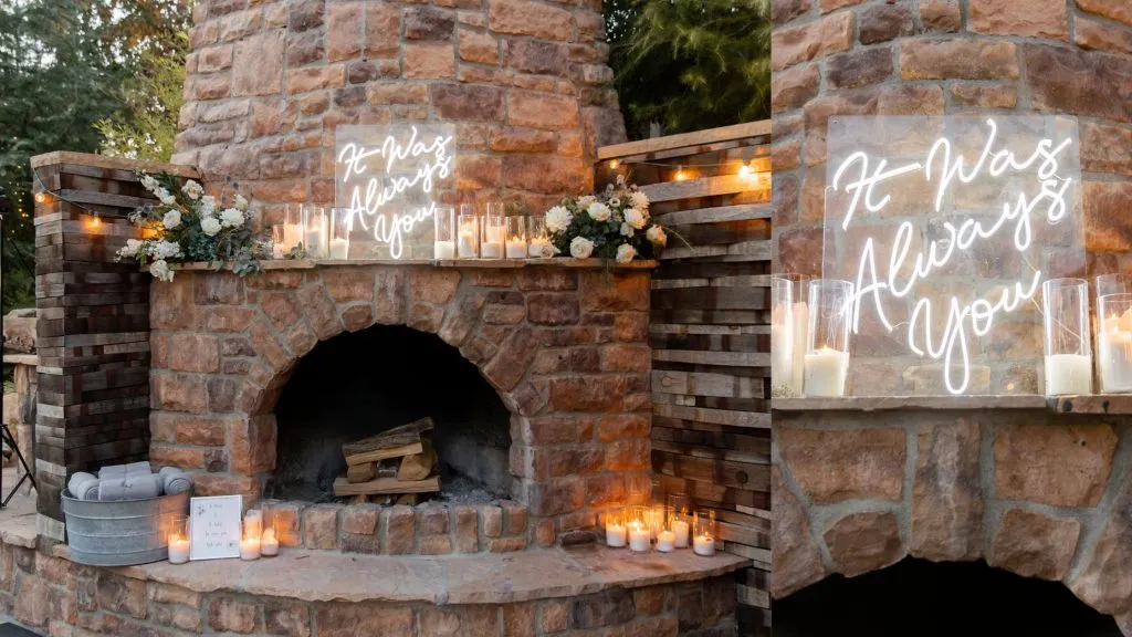 custom photo wall for unique wedding reception decor